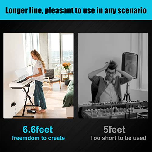 FZONE Sustain Pedal for MIDI Keyboards Digital Pianos Foot Pedal 6.6FT