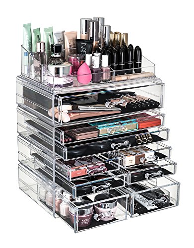 Kardashian Makeup Acrylic Lucite Clear Cube Organiser With Drawers