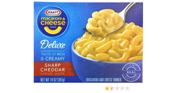 Kraft de luxe macaroni&Cheese dinner sharp cheddar Cheese sauce (021000654932)