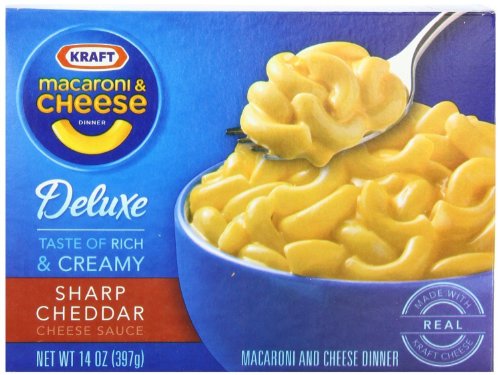 Kraft, Macaroni & Cheese, Deluxe Dinner, Sharp Cheddar, 14oz Box (Pack of 6)