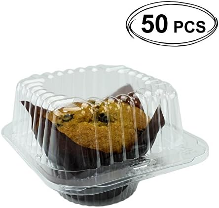 Katgely Single Muffin Clear Container (Pack of 50)