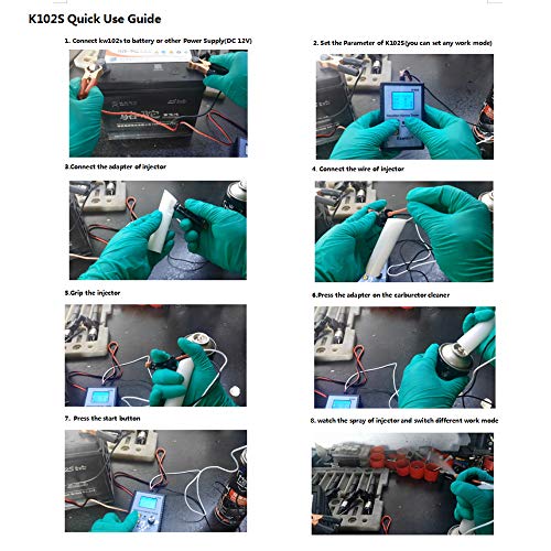 Professional Injector Tester K102S Fuel Injector Tester, Kawish Automotive Gasoline Injector Tester DC12V 1~50 Hz Diagnostic Tool