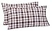 Amazon Brand – Pinzon 160-Gram Plaid Flannel Cotton Pillowcases, Set of 2, King, Red / Grey Plaid