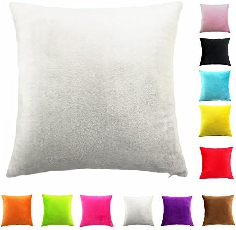 Easondea Cushion Covers Sofa Bed Home Car Decoration Solid Luxury Pillow Case Cream 26"x26"/65X65CM