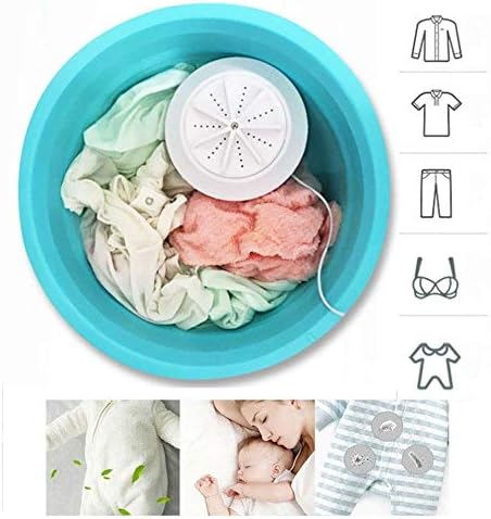 Jukkre Portable Washing Machine, 2 in 1 Mini USB Ultrasonic Washer Turbo Rotating 6w Low Noise Travel and Children Laundry (Edition - 2020)
