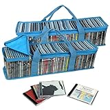 Evelots 2 CD Storage Organizers W/ Stripes Pattern,Each Holds 52 CDs,104 Total