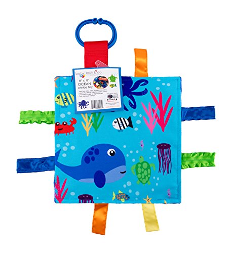 Baby Sensory Crinkle & Teething Square Lovey Toy with Closed Ribbon Tags for Increased Stimulation: 8