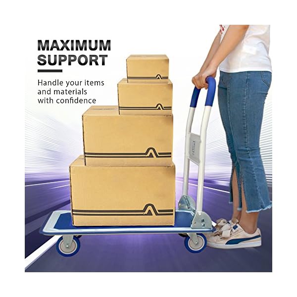 Push Cart Dolly by Wellmax, Moving Platform Hand Truck, Foldable for