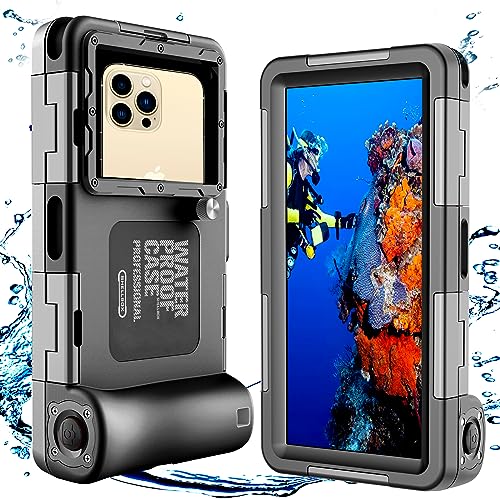 ZLiME Professional Diving Phone Case Pouch Waterproof Smartphone, IPX8 Waterproof Phone Pouch Underwater Protective Case for iPhone Samsung Huawei LG Google (Black)