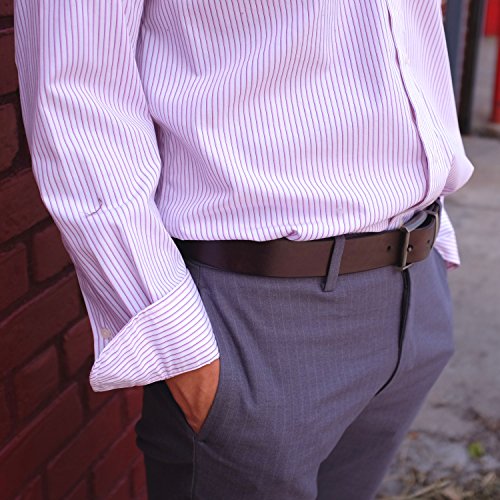 Falari Men's Classic Dress Belt Genuine Leather Belt Enclosed in a Gift Box Brown 9021-BN-S