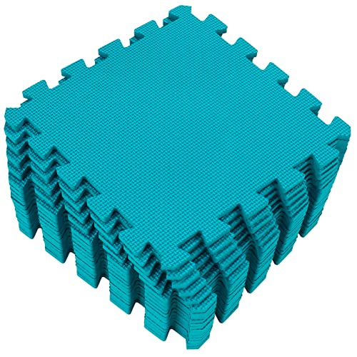 Yostrong® 18 Tiles Interlocking Puzzle Foam Baby Play Mat for Playing - EVA Babies Crawling Mat | Rubber Floor Work Out Mats for Home Gym. Dark Green. YOC-Pb18N