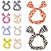 Yesurprise 10pcs Hair Tie Polka Dot Stripe Ribbon Rockabilly Bunny Rabbit Ear Girls Hair Band Tie Twist Bow Wire Headband Scarf Wrap