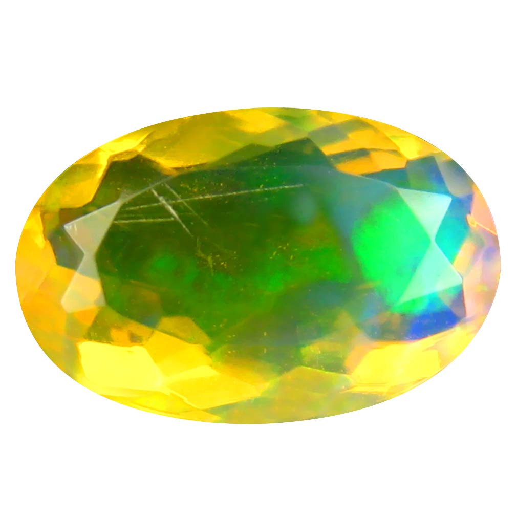 2.09 ct Oval Cut (12 x 8 mm) Un-Heated Transparent Quality Ethiopian Welo Rainbow Opal Natural Loose Gemstone