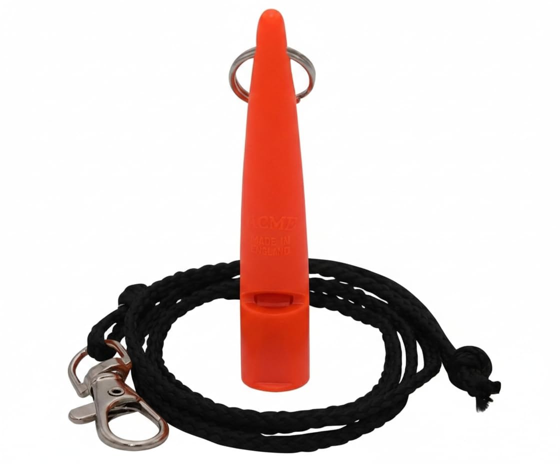 ACME - 210.5 Classic Dog Whistle with Lanyard - Orange - Patented Sound Chambers with Controlled Sound Performance, Comfort Grip Design Dog Accessories, Training & Behaviour Aids for Dogs