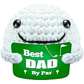 JEWSUN Funny Best Dad by Par Golf Ball Crochet, Knitted Golf Ball with Best Dad by Par Card Great Gift for Dad, Father's Day, Birthday Christmas