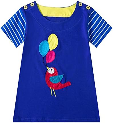 Huata Little Girls Short Sleeve Casual T-Shirt Dresses