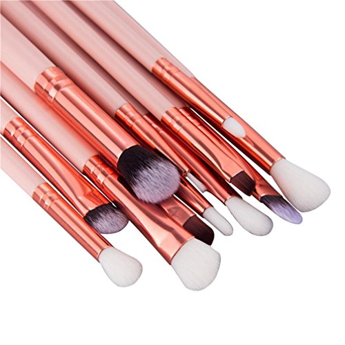 Snowfoller 12Pcs Cosmetic Tool Set Eyebrow Eyeshadow Brush Makeup Brush Sets Kits Tools - Thumbnail 2