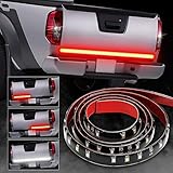 SOLMORE 49Inch 72-LED Tailgate Light Bar Waterproof IP67 Truck Bed Lights Flexible Tailgate Light Strip,Brake Light Strip,Stop,Running,Turn Signal,Reverse Tail Light Bar for Truck SUV Trailer Pickup