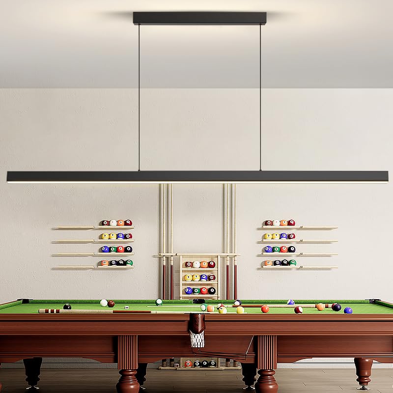 Photo 1 of LED Island Lights, 71" LED Linear Pendant Light Fixtures,3300k-6500K Dimmable Pool Table Light with Remote, Modern Pendant Lights for Kitchen Dining Room Living Room Office Bar Billiard Table Light