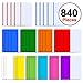 SIQUK 840 Pieces Tabs 2 inch Sticky Tabs Index Tabs Page Markers Colored Page Tabs for Reading Notes, Books and File Folders, 42 Sets 12 Colors