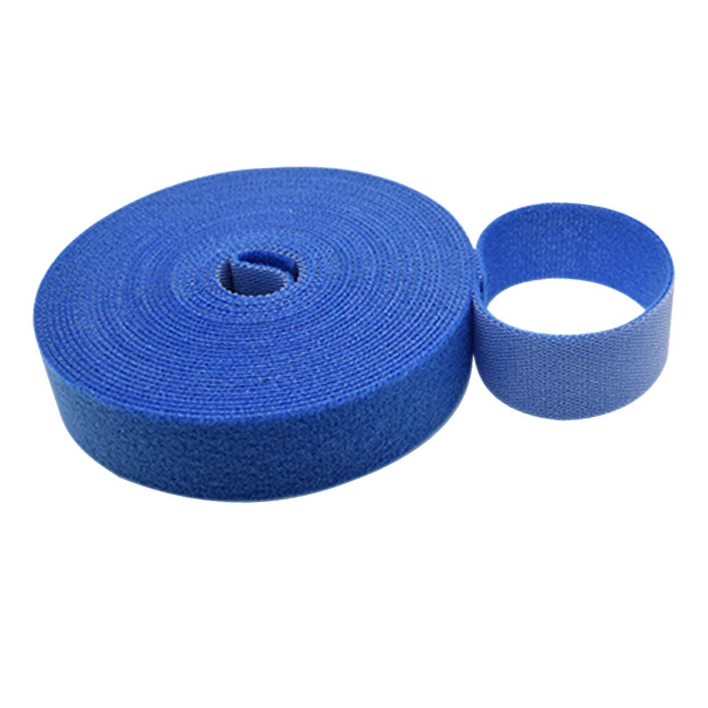 YOFASEN 3PCS Cable Straps - 5 Meter Reusable Self-Adhesive Blue Tidy Wrap Hook & Loop Cable Ties Width:1cm/1.5cm/2cm