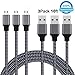 Cell-Tronics iScso55303 Micro USB Cable, Nylon Braided Tangle Free Data Sync Android Charging Power Cord High Speed USB 2.0 for Samsung/HTC/LG - 3 Piece