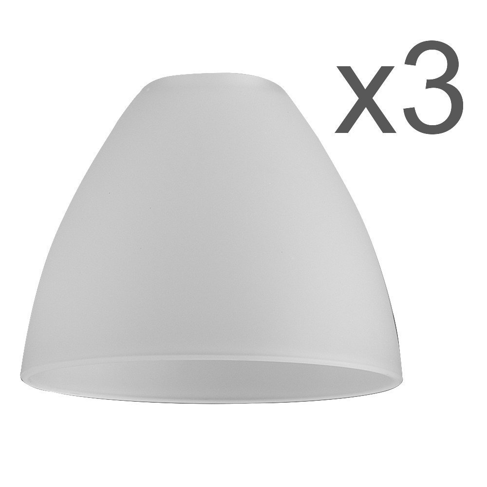 Set of 3 White Frosted Glass Bowl Shaped Replacement Shades Amazon