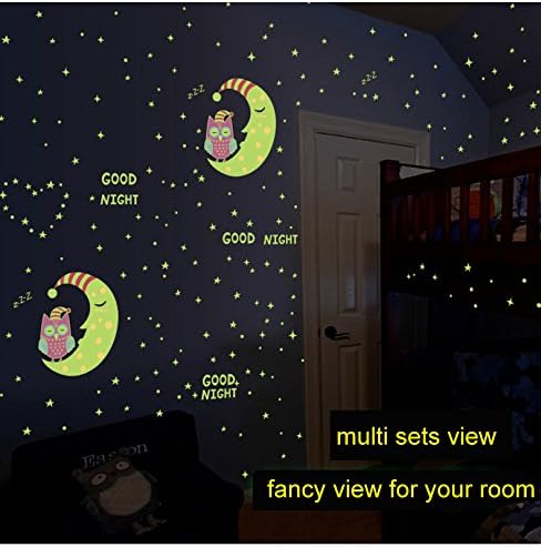 Glow in The Dark Owl Moon Stars Good Night Wall Sticker Decal for Children's Room Nursery Room Bedroom Decoration - Image 5