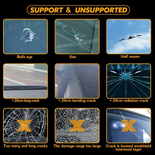 Bamoer Auto Windshield Repair Tool, Car Windshield Repair Kit with Windshield Repair Resin for Windshield Chip Repair, Windshield Crack Repair and Glass Repair