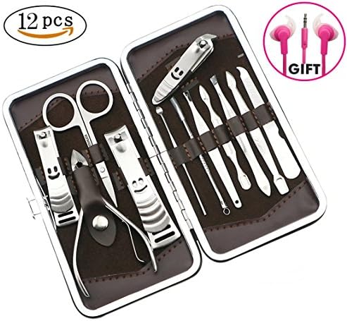 Nail Clipper Travel Set,Professional Stainless Steel Nail Care Set Baby Safe Nail Clippers Personal Manicure Set Pedicure Set Used In Finger,Hand Foot,for Men and Women (Brown-A)