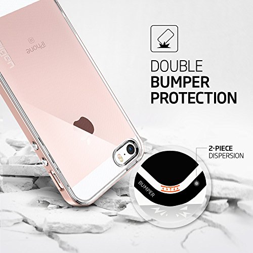 Spigen Funda Neo Hybrid Crystal Compatible con iPhone SE (2016)/5S/5 - Oro Rosa - Imagen 5