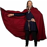 Mythrojan Woolen Hooded Cloak w Delicate Brass Brooch Medieval Wool Cape