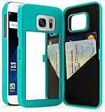 Galaxy S7 Case, Bastex Teal Hidden Back Mirror Wallet Case with Stand Feature and Card Holder for Samsung Galaxy S7 G930