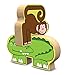 Melissa & Doug Safari Animals Wooden Chunky Puzzle and Stacking Toy With Storage Tray