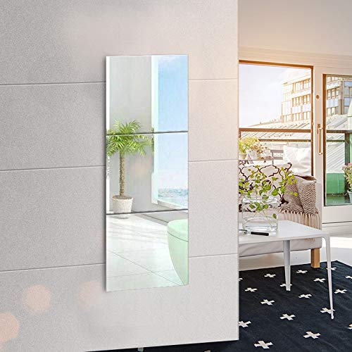 EDGEWOOD Parkwood Wall Mirrors Flexible Real Glass Flat Frameless 3-Piece Set, 16x16 Inches