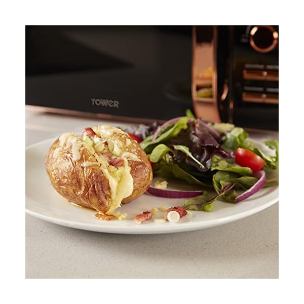 Tower-Digital-Solo-Microwave-with-6-Power-Levels-60-Minute-Timer-Defrost-Function-800-W-20-Litre-Black-and-Rose-Gold Tower T24021 Digital Microwave with 60-Minute Timer and 8 Autocook Settings, 20L, 800W Black and Rose Gold, pack 1