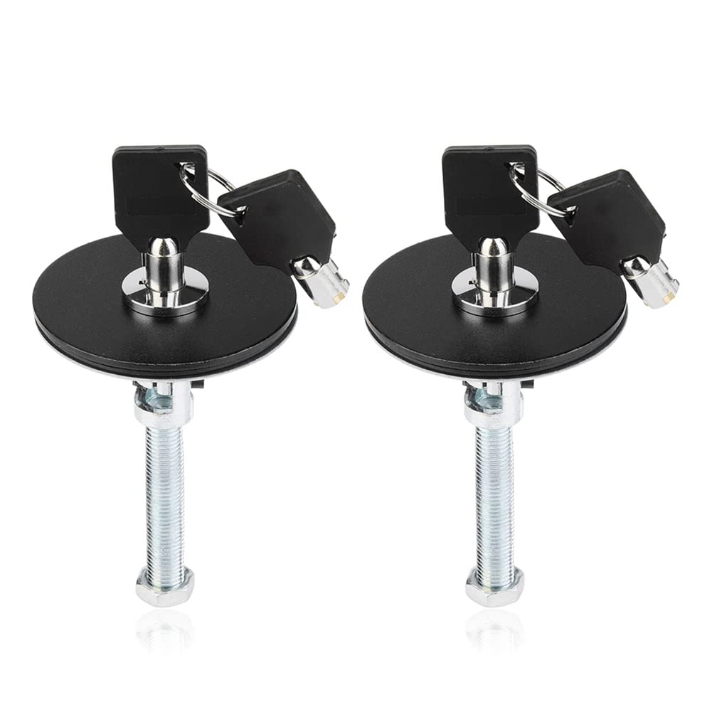 KIMISS Quick Latch Release,2Pcs Universal Carbon Fiber Style Engine Hood Cover Lock Key Pin Kit Safety Latch Pin(Black)