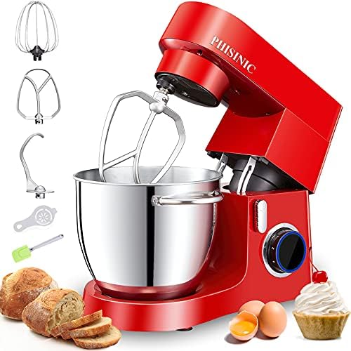 PHISINIC Stand Mixers for Baking, Food Mixer 6.5L 1800W Kitchen Electric Mixer, All Metal Mixer