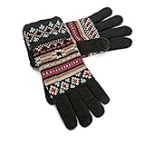 Cozy Design Women's Knitted Gloves with Roll Up Cuffs for Winter