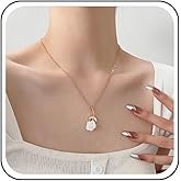 Erimberate Bohemian Enamel Rose Choker Necklace White Camellia Pendant Necklace Gold Rose Flower Chain Necklace Small Flower Collar Necklace Jewelry for Women