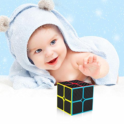 D-FantiX Carbon Fiber 2x2 3x3 Speed Cube Set, Magic Cube Puzzle Toys Kids