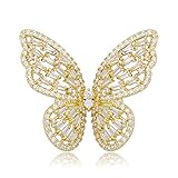 GUCY Gold Adjustable Butterfly Rings for Women