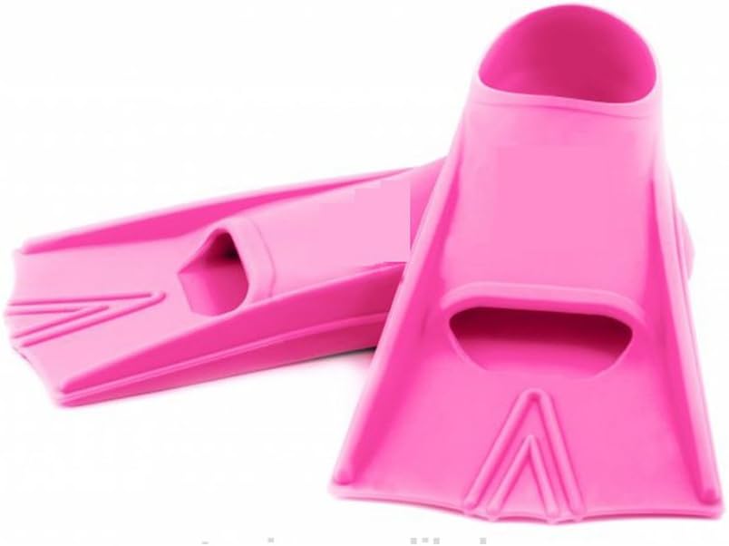 Paramount City Learning Swim Fins Swimming Silica Gel Short Training Adults Womens/Mens/Kids Flippers Pool Beach (Pink, UK 3-5 length:30CM)