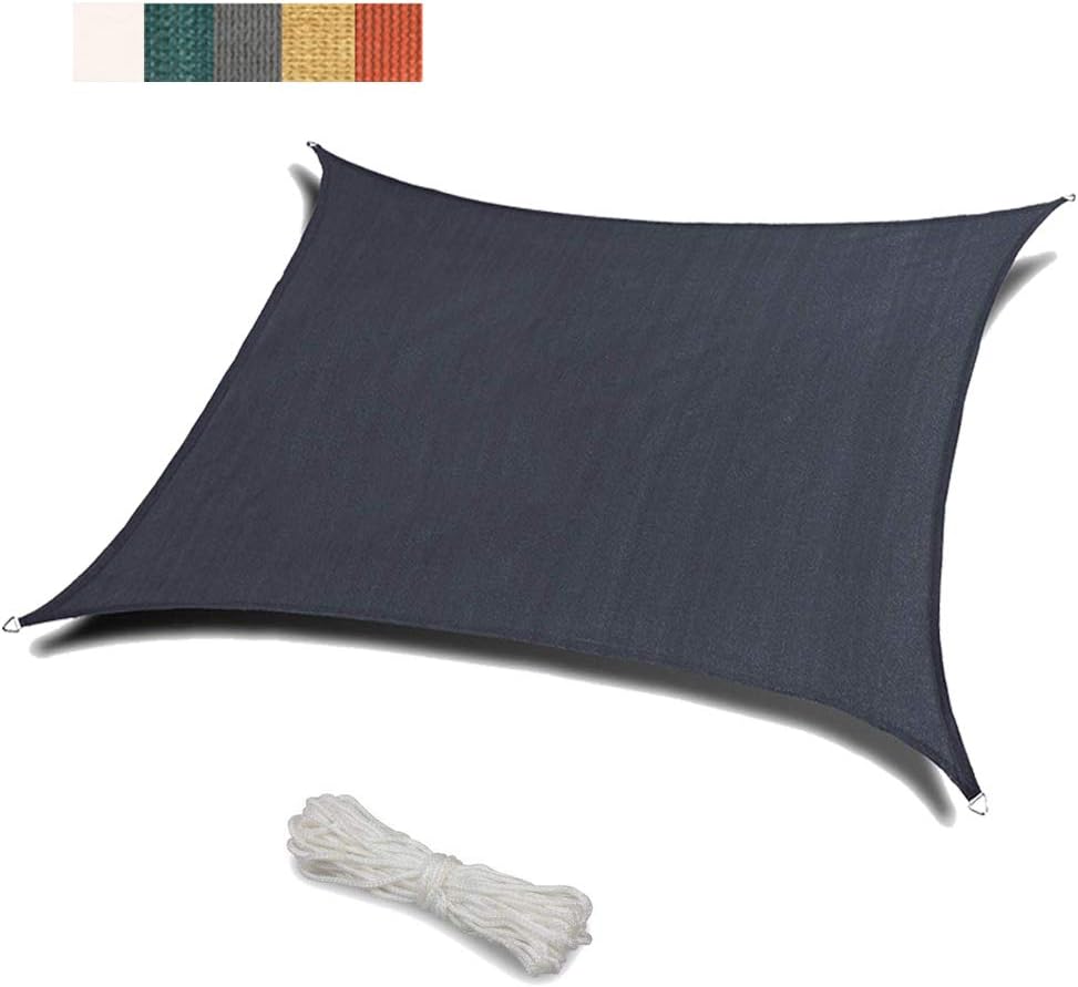 MENGH Sun Shade Sail 5x7m, Outdoor UV Sunshade Sail, HDPE Fabric, Fabric Durable, for Outdoor Patio Garden - Dark Gray
