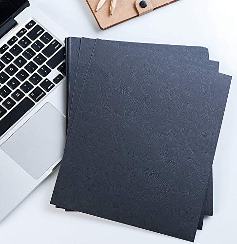 BNC Leather Texture Paper Binding Presentation Covers 8.75"X11.25" Pack of 100, Black Color - Thumbnail 5