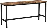 VASAGLE KTB33X Dining Table Benches Set of 2 108 cm Rustic Dark Brown view 4