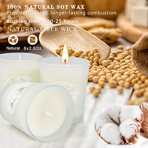 Scented Candles Gifts for Women, Aromatherapy Candles - Made with Luxury Natural Soy Wax, Bath Yoga Aromatherapy Relaxation Birthday Anniversary Gifts, 2.5 Oz Small Glass Jar (Pack of 6)