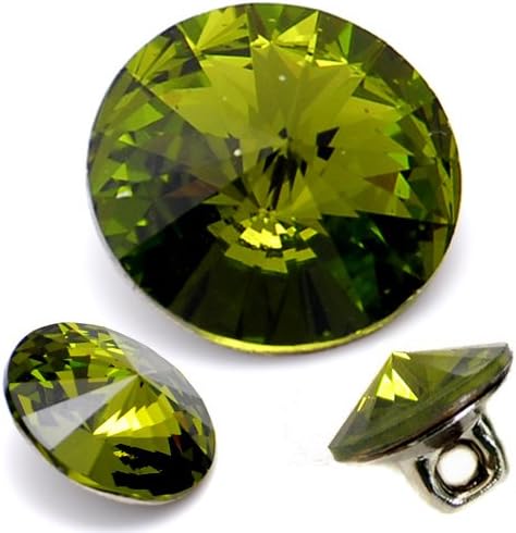 Austria Crystal 1122 Rivoli Button 11mm Olivine by 2pcs