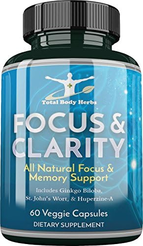 Focus and Clarity - 60 Veggie Caps, All Natural Focus and Memory, Neuro (Brain) Support*, Supplement (1 Month Supply)