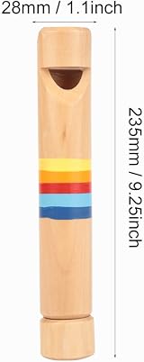 Dilwe Wooden Whistle Fipple Piccolo Kids Toy Push Pull Wood Flute Musical view 4